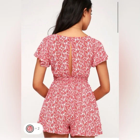 Lulus Tie-Front Short Sleeve Romper - Picture 3 of 4